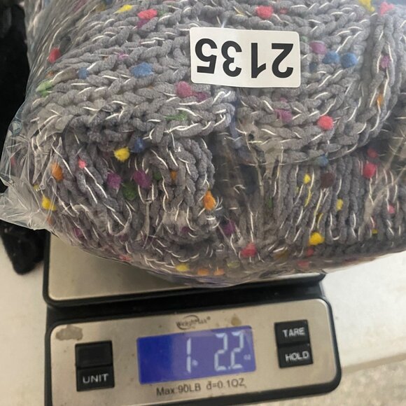 NWT $59 Seven7 Popcorn Chenille Sweater X-Large Grey Confetti Relaxed Boxy Loose - Picture 9 of 9